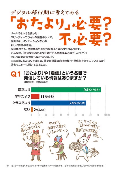 デジタル移行期に考えてみる 「おたより」必要？ 不必要？（イラスト…おおえだけいこ）